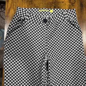 Betabrand Black White Catstooth Straight Leg Chino Dress Yoga Pants